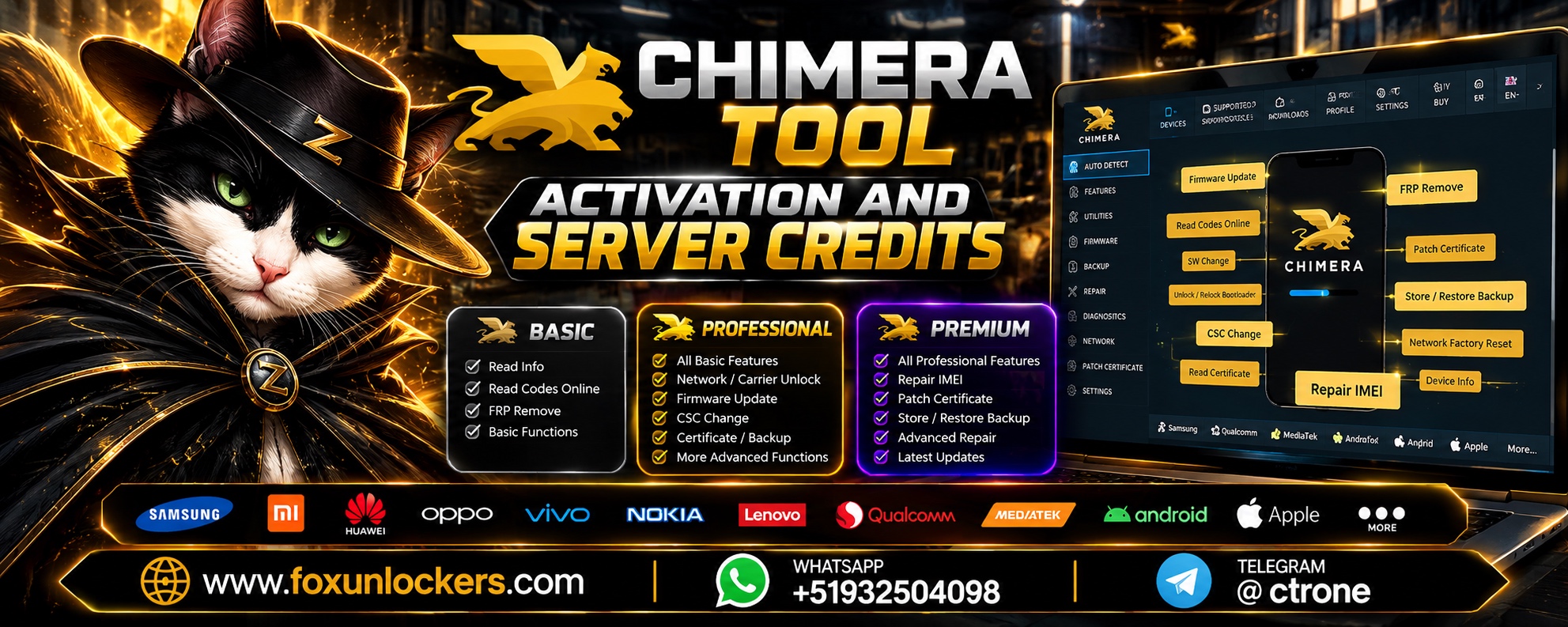 Chimera Tool: activación y créditos de servidor