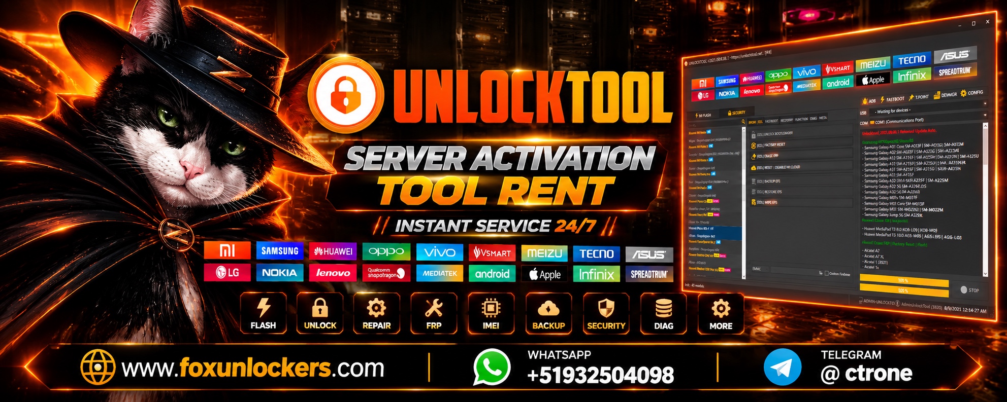UnlockTool: alquiler de herramienta y activación de servidor 24/7
